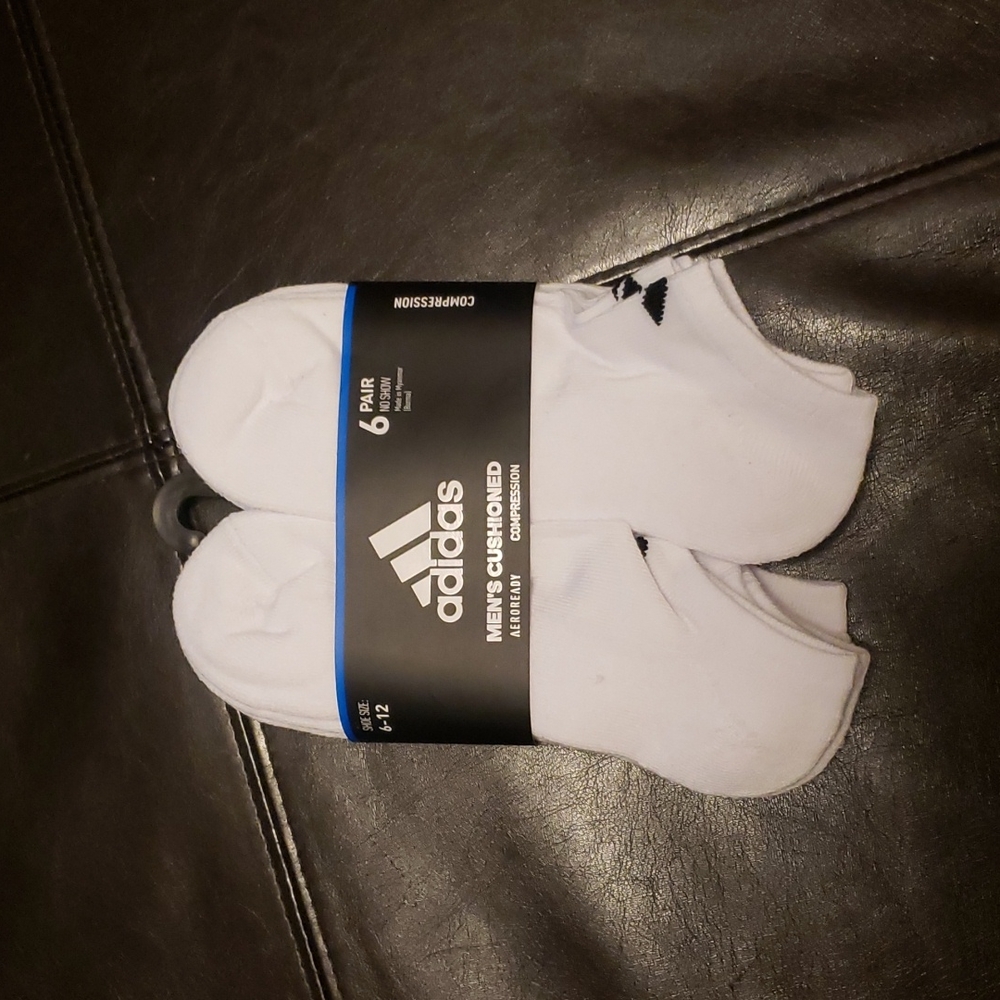 NWT Adidas 6 pack no show compression socks